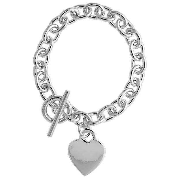 Picture of 925 SILVER HOLLOW ROLO LINK HEART NECKLACE